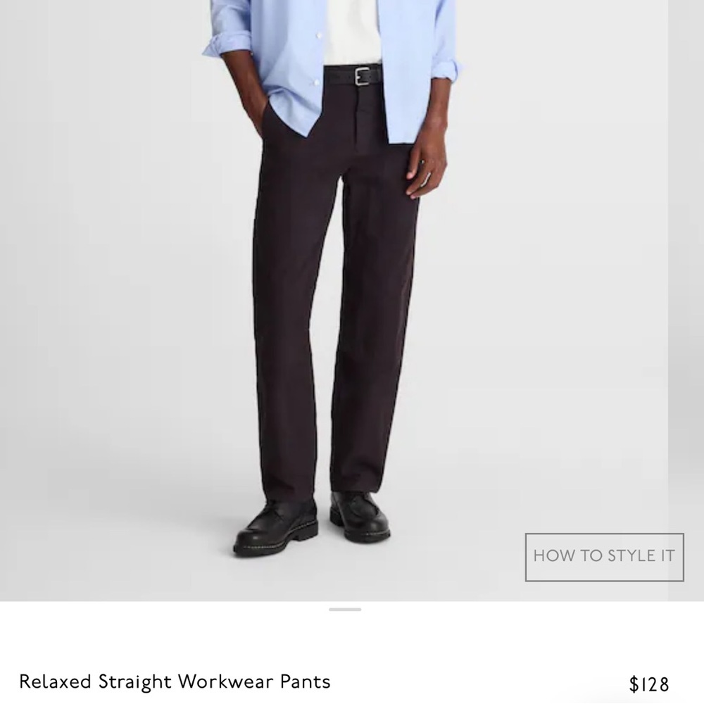 Madewell Black Relaxed Straight Workwear Pants